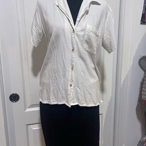 Women's White Button-Up Top